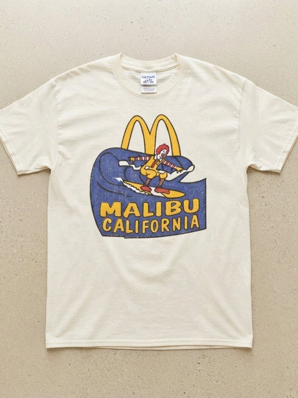 McDonalds Malibu California Surfing Ronald McDonald White T-Shirt S-4XL